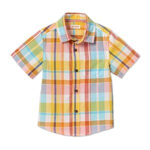 NWT Plaid Button-Down Short-Sleeve Collar Shirt - Toddler Boys Sizes 2T, 3T Tops